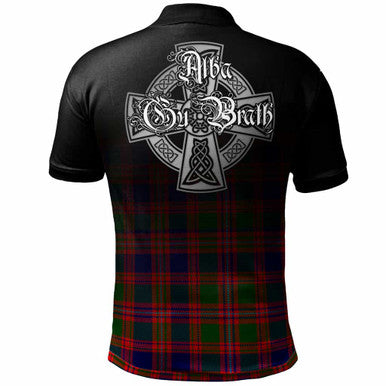Scottish MacIntyre Clan Crest Tartan Polo Shirt - Alba Gu Brath Family Crest Celtic Inspired Back Side Tartan Plaid