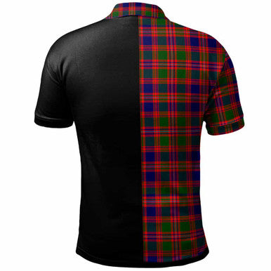 Scottish MacIntyre Clan Crest Tartan Polo Shirt - Half in Me Back Side Tartan Plaid