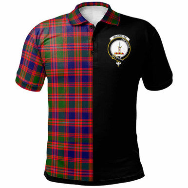 Scottish MacIntyre Clan Crest Tartan Polo Shirt - Half in Me Front Side Tartan Plaid