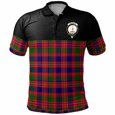 Scottish MacIntyre Clan Crest Tartan Polo Shirt - Horizontal Style Front Side Tartan Plaid