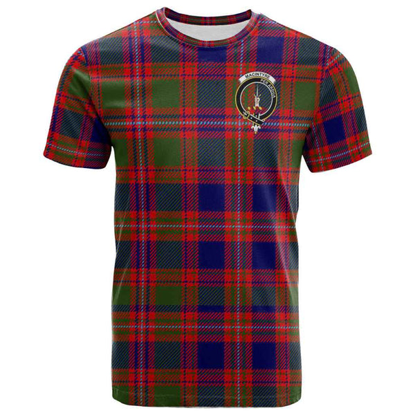 Scottish MacIntyre Clan Crest Tartan T-Shirt Front Side Tartan Plaid