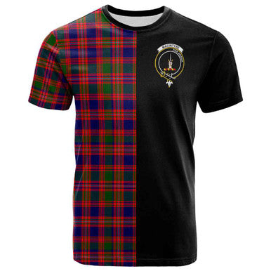 Scottish MacIntyre Clan Crest Tartan T-Shirt Half in Me Front Side Tartan Plaid