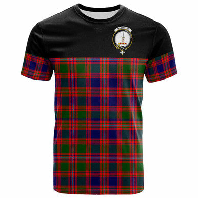 Scottish MacIntyre Clan Crest Tartan T-Shirt - Horizontal Style Front Side Tartan Plaid