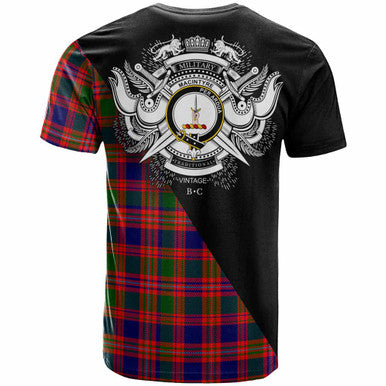 Scottish MacIntyre Clan Crest Tartan T-Shirt - Military Logo Back Side Tartan Plaid