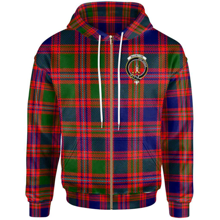Scottish MacIntyre Clan Crest Tartan Hoodie Zip Tartan Plaid