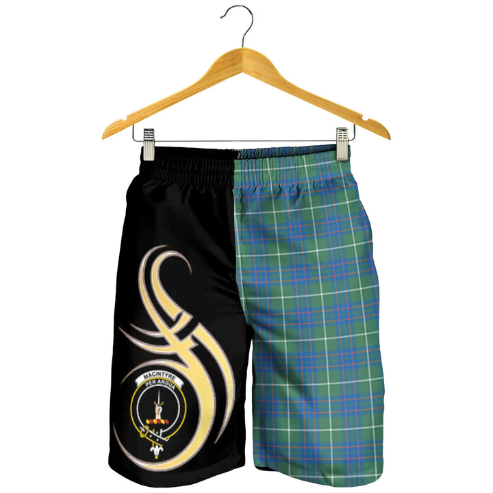 Scottish MacIntyre Hunting Ancient Clan Crest Tartan Believe in Me Men's Shorts
