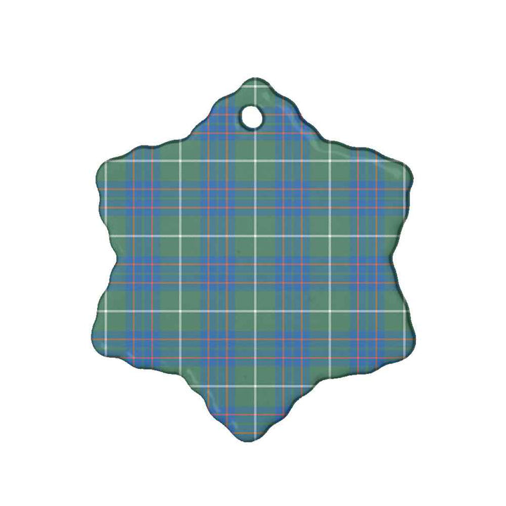 Scottish MacIntyre Hunting Ancient Clan Tartan Ceramic Ornament Snow Flake Shape Tartan Plaid