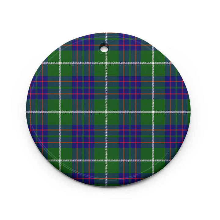 Scottish MacIntyre Hunting Modern Clan Tartan Ceramic Ornament Circle Shape Tartan Plaid