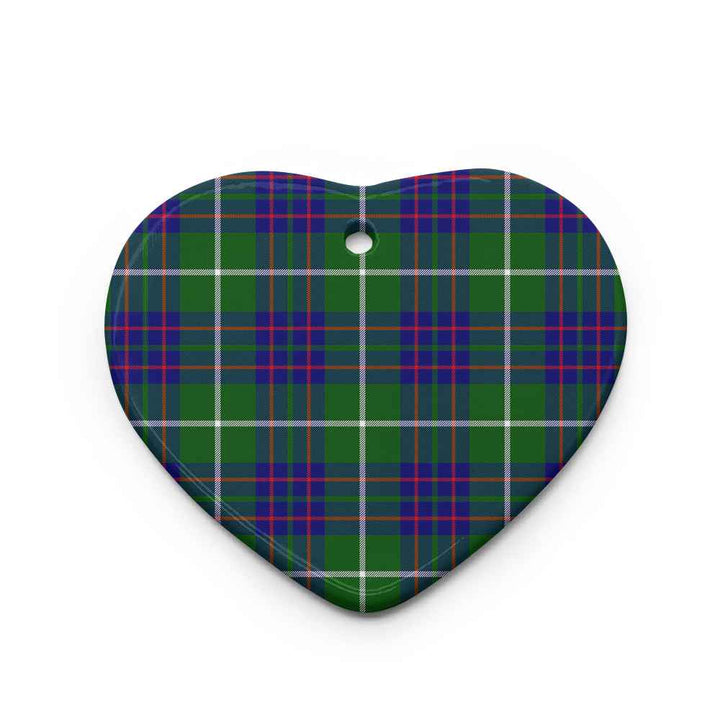 Scottish MacIntyre Hunting Modern Clan Tartan Ceramic Ornament Heart Shape Tartan Plaid