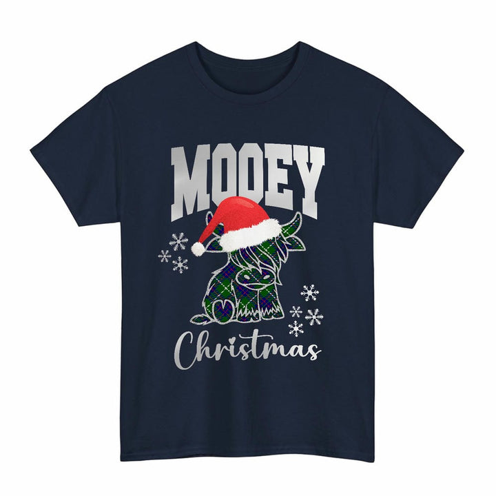 Scottish MacIntyre Hunting Modern Clan Tartan T-Shirt - Mooey Christmas Tartan Plaid Navy Color