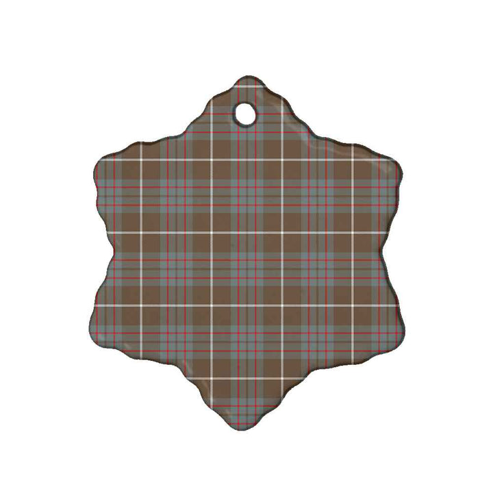 Scottish MacIntyre Hunting Weathered Clan Tartan Ceramic Ornament Snow Flake Shape Tartan Plaid