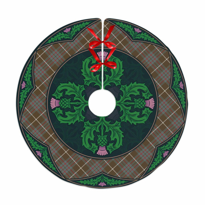 Scottish MacIntyre Hunting Weathered Clan Tartan Christmas Tree Skirt Old Scottish Thistle Flower No Tassels Tartan Plaid 1