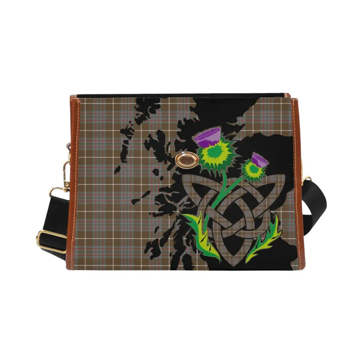 Scottish MacIntyre Hunting Weathered Clan Tartan Waterproof Canvas Bag With Thistle Tartan Plaid 2