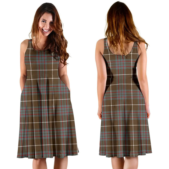 Scottish MacIntyre Hunting Weathered Clan Tartan Women Midi Dress