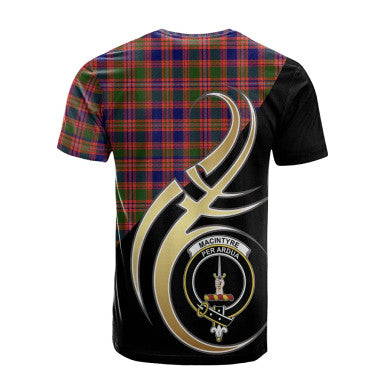 Scottish MacIntyre Modern Clan Crest Tartan T-Shirt Believe in Me Back Side Tartan Plaid