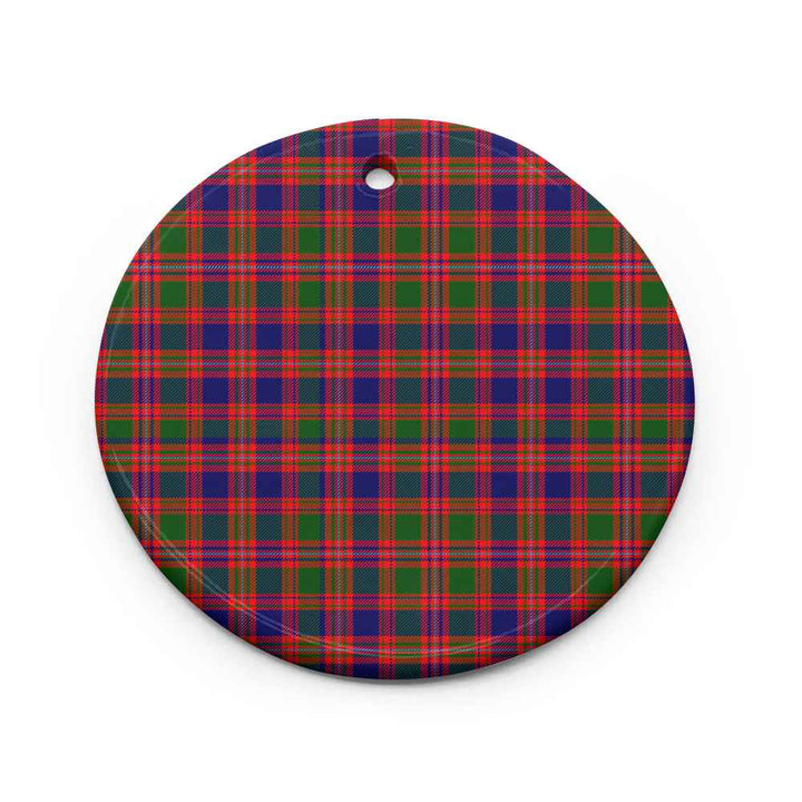 Scottish MacIntyre Modern Clan Tartan Ceramic Ornament Circle Shape Tartan Plaid