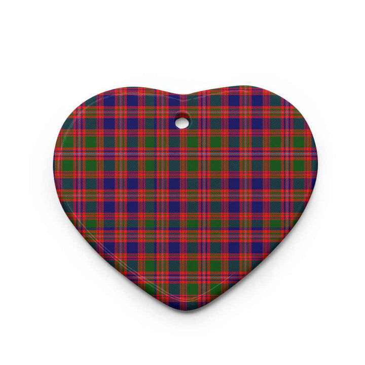 Scottish MacIntyre Modern Clan Tartan Ceramic Ornament Heart Shape Tartan Plaid