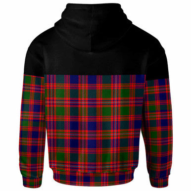 Scottish MacIntyre Modern Clan Tartan Hoodie - Horizontal Style Back Side Tartan Plaid