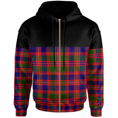 Scottish MacIntyre Modern Clan Tartan Hoodie - Horizontal Style Zip Tartan Plaid