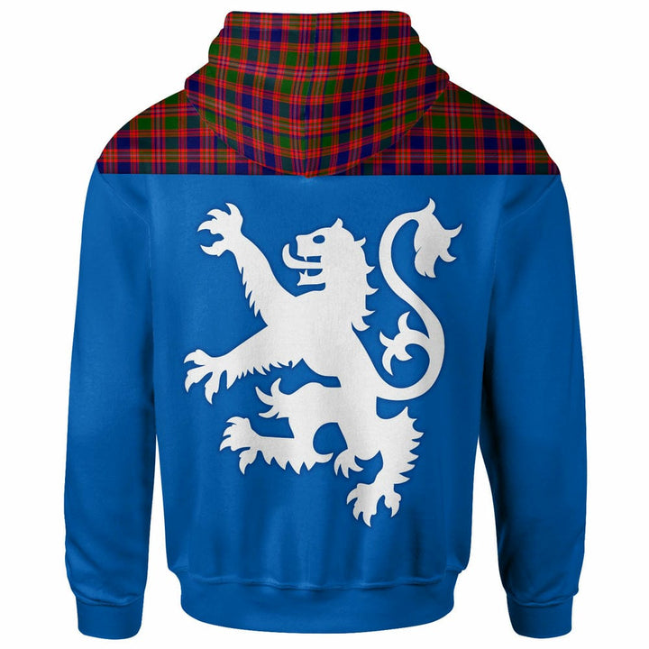 Scottish MacIntyre Modern Clan Tartan Hoodie - Lion Rampant of Scotland With Flag back Side Tartan Plaid