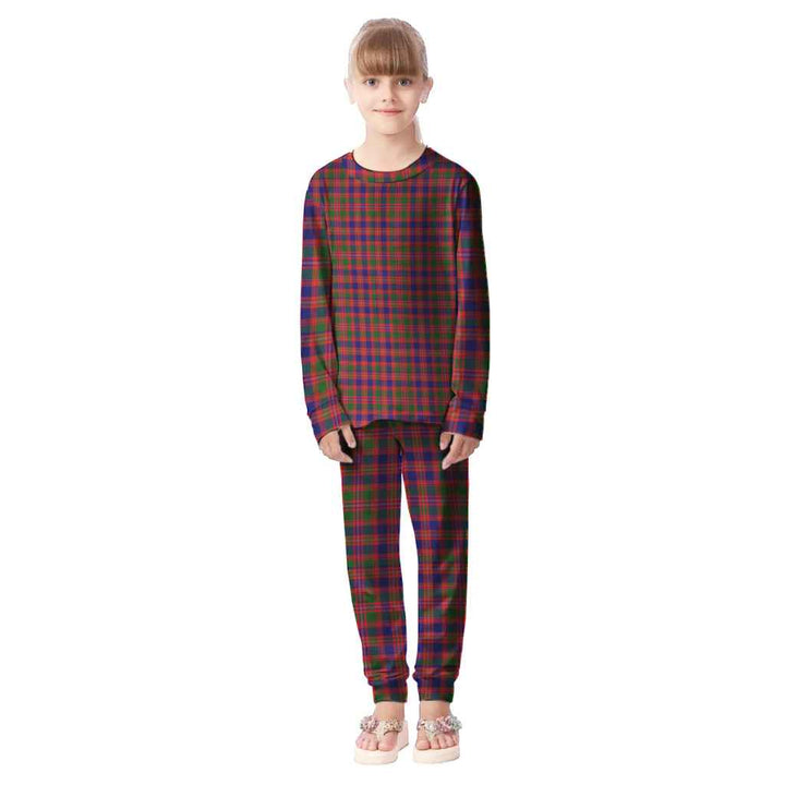 Scottish MacIntyre Modern Clan Tartan Pajama Set Kid Front Side Tartan Plaid