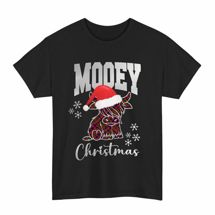 Scottish MacIntyre Modern Clan Tartan T-Shirt - Mooey Christmas Tartan Plaid Black Color