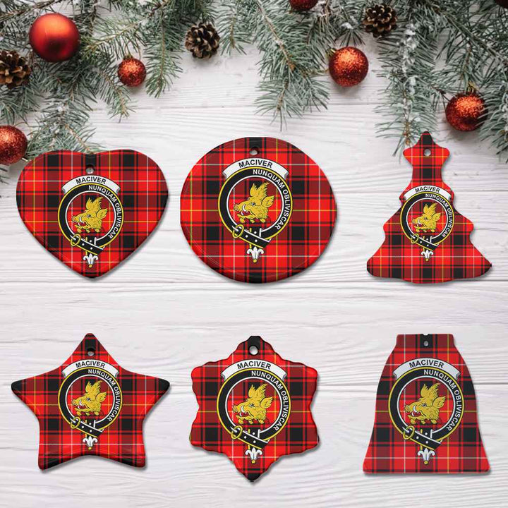 Scottish MacIver Clan Crest Tartan Ceramic Ornament All Tartan Plaid