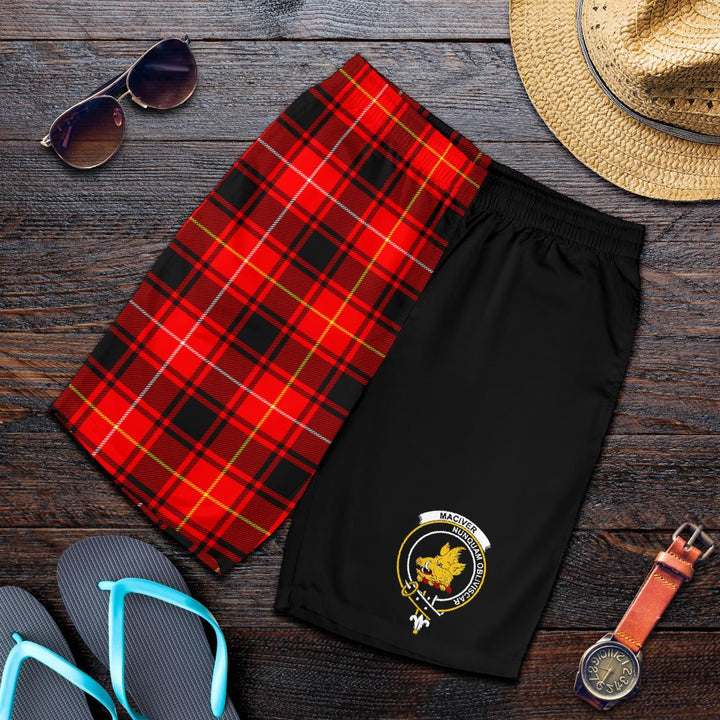 Scottish MacIver Clan Crest Tartan Half of Me Men's Shorts