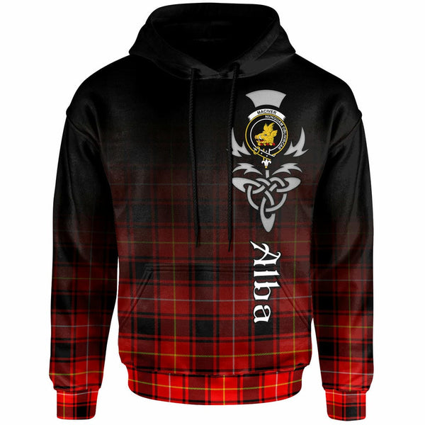 Scottish MacIver Clan Crest Tartan Hoodie - Alba Gu Brath Family Crest Celtic Inspired Front Side Tartan Plaid