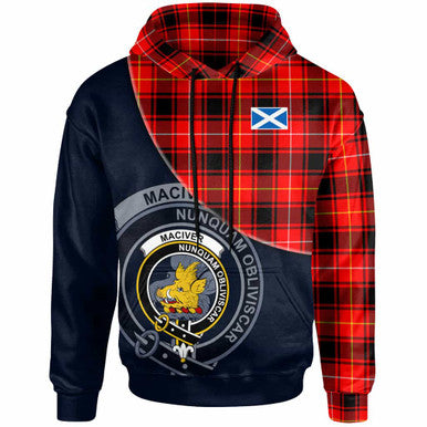 Scottish MacIver Clan Crest Tartan Hoodie - Bend Style Front Side Tartan Plaid