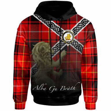 Scottish MacIver Clan Crest Tartan Hoodie - Scotland Lion Front Side Tartan Plaid