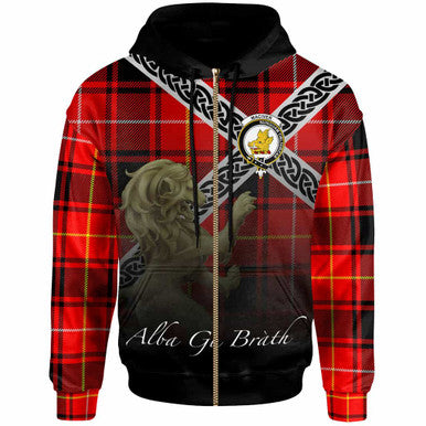 Scottish MacIver Clan Crest Tartan Hoodie - Scotland Lion Zip-up Tartan Plaid
