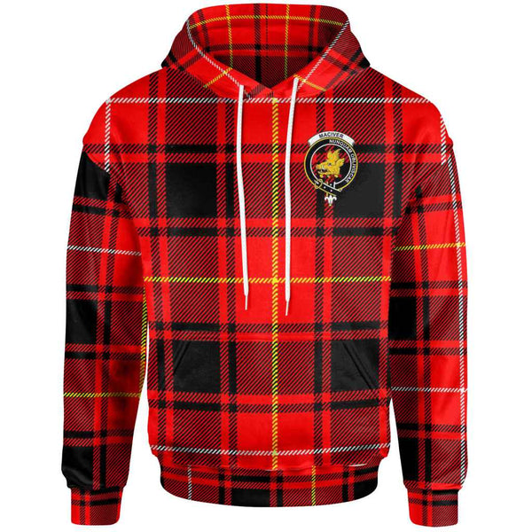 Scottish MacIver Clan Crest Tartan Hoodie Front Side Tartan Plaid
