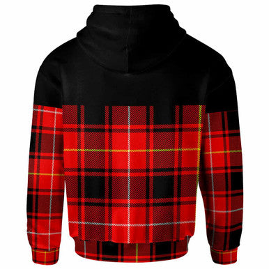 Scottish MacIver Clan Crest Tartan Hoodie - Horizontal Style Back Side Tartan Plaid