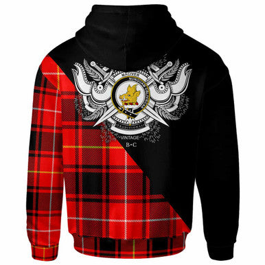 Scottish MacIver Clan Crest Tartan Hoodie - Military Logo Back Side Tartan Plaid