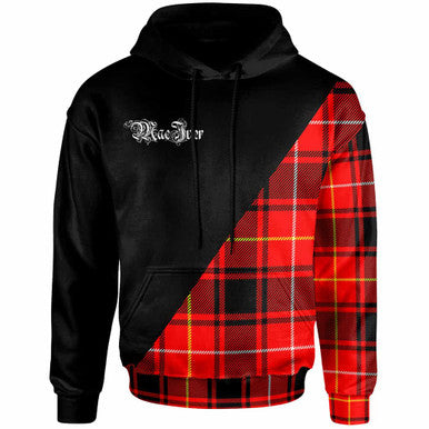 Scottish MacIver Clan Crest Tartan Hoodie - Military Logo Front Side Tartan Plaid
