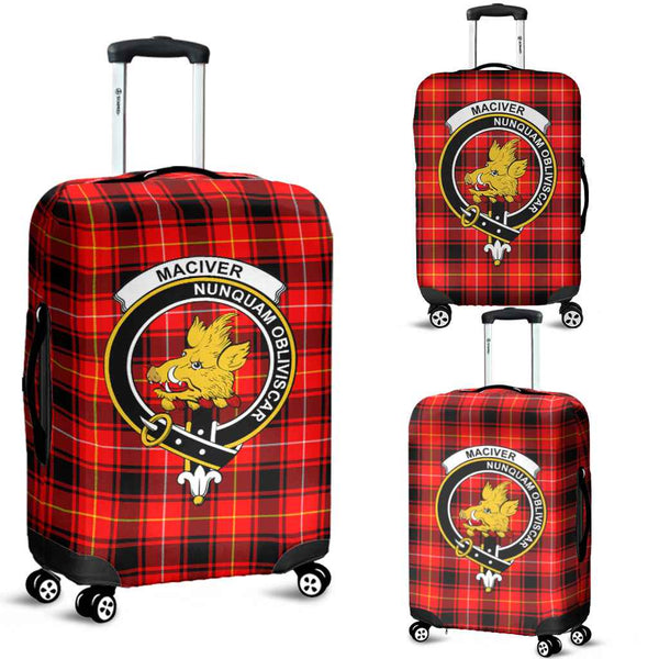 Scottish MacIver Clan Crest Tartan Luggage Cover Tartan Plaid 1