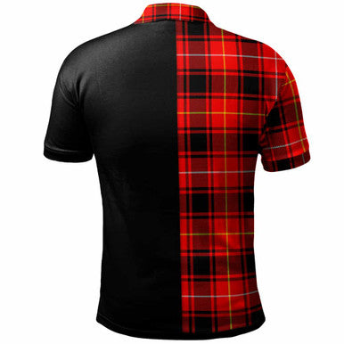 Scottish MacIver Clan Crest Tartan Polo Shirt - Half in Me Back Side Tartan Plaid