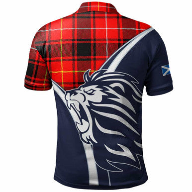 Scottish MacIver Clan Crest Tartan Polo Shirt - Scottish Flag With Lion Back Side Tartan Plaid