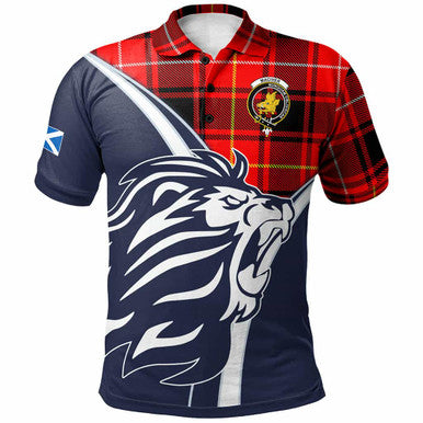 Scottish MacIver Clan Crest Tartan Polo Shirt - Scottish Flag With Lion Front Side Tartan Plaid