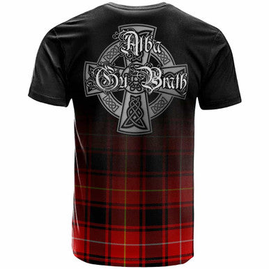Scottish MacIver Clan Crest Tartan T-Shirt - Alba Gu Brath Family Crest Celtic Inspired Back Side Tartan Plaid