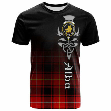Scottish MacIver Clan Crest Tartan T-Shirt - Alba Gu Brath Family Crest Celtic Inspired Front Side Tartan Plaid
