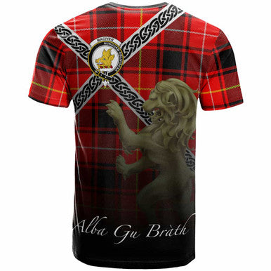 Scottish MacIver Clan Crest Tartan T-Shirt - Celtic With Scotland Lion Back Side Tartan Plaid