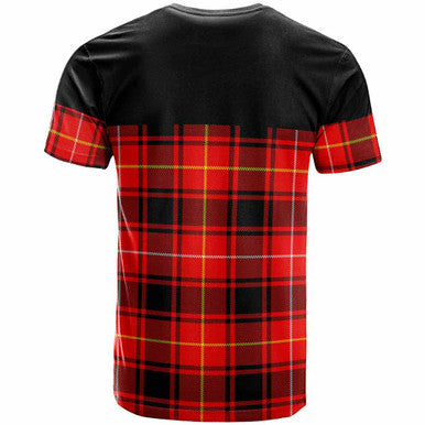 Scottish MacIver Clan Crest Tartan T-Shirt - Horizontal Style Back Side Tartan Plaid