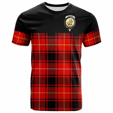 Scottish MacIver Clan Crest Tartan T-Shirt - Horizontal Style Front Side Tartan Plaid