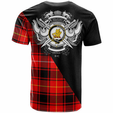 Scottish MacIver Clan Crest Tartan T-Shirt - Military Logo Back Side Tartan Plaid