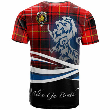 Scottish MacIver Clan Crest Tartan T-Shirt - Scotland Lion Back Side Tartan Plaid