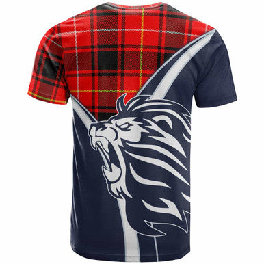 Scottish MacIver Clan Crest Tartan T-Shirt - Scottish Flag With Lion Back Side Tartan Plaid