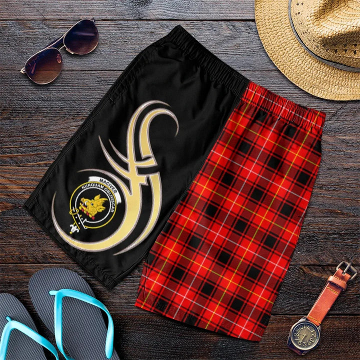 Scottish MacIver Modern Clan Crest Tartan Believe in Me Men's Shorts