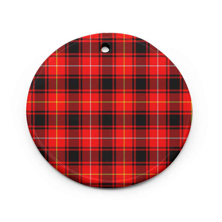 Scottish MacIver Modern Clan Tartan Ceramic Ornament Circle Shape Tartan Plaid